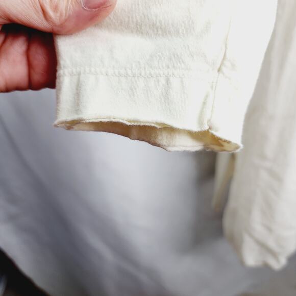 Johnny Was 3/4 Sleeve Cream V Neck Floral & Aztec Embroidery Sheer Back Top - Picture 13 of 13